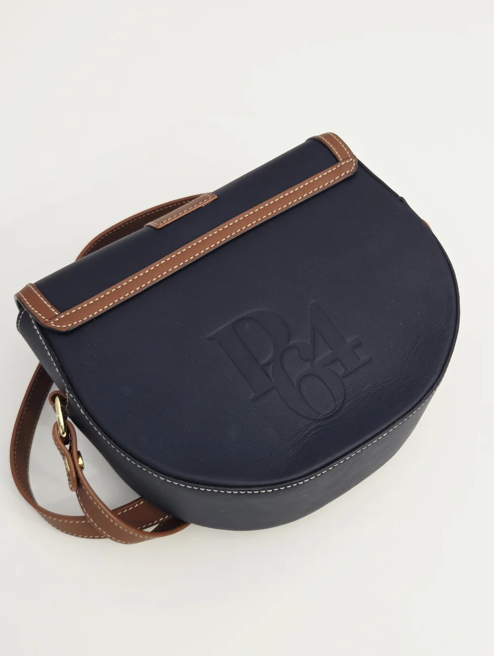 PARIS/64 WINDSOR BAG - NAVY / TAN